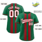 Custom Kelly Green Red Lapel Gradient Fashion Authentic Baseball Jersey Limited
