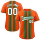 Custom Orange Kelly Green Lapel Gradient Fashion Authentic Baseball Jersey