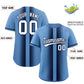 Custom Light Blue Navy Lapel Gradient Fashion Authentic Baseball Jersey Limited