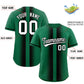 Custom Kelly Green Black Lapel Gradient Fashion Authentic Baseball Jersey Limited