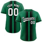 Custom Kelly Green Black Lapel Gradient Fashion Authentic Baseball Jersey