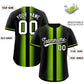 Custom Black Neon Green Lapel Gradient Fashion Authentic Baseball Jersey Limited