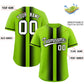 Custom Neon Green Black Lapel Gradient Fashion Authentic Baseball Jersey Limited