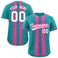 Custom Aqua Pink Lapel Gradient Fashion Authentic Baseball Jersey