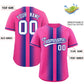 Custom Pink Royal Lapel Gradient Fashion Authentic Baseball Jersey Limited