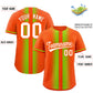 Custom Orange Neon Green Lapel Gradient Fashion Authentic Baseball Jersey Limited