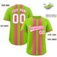 Custom Neon Green Pink Lapel Gradient Fashion Authentic Baseball Jersey Limited
