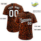 Custom Black Texas Orange Leopard Print Pattern Authentic Baseball Jersey Limited