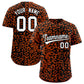 Custom Black Texas Orange Leopard Print Pattern Authentic Baseball Jersey