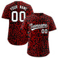 Custom Black Red Leopard Print Pattern Authentic Baseball Jersey
