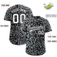 Custom Black Silver Leopard Print Pattern Authentic Baseball Jersey Limited