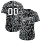 Custom Black Silver Leopard Print Pattern Authentic Baseball Jersey