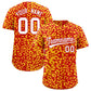 Custom Red Gold Leopard Print Pattern Authentic Baseball Jersey