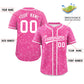 Custom Pink White Personalized Star Graffiti Pattern Authentic Baseball Jersey Limited