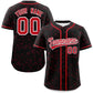 Custom Black Red Personalized Star Graffiti Pattern Authentic Baseball Jersey