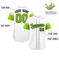 Custom White Neon Green Personalized Raglan Sleeves Design Authentic Baseball Jersey Limited