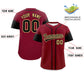 Custom Crimson Black Personalized Raglan Sleeves Design Authentic Baseball Jersey Limited