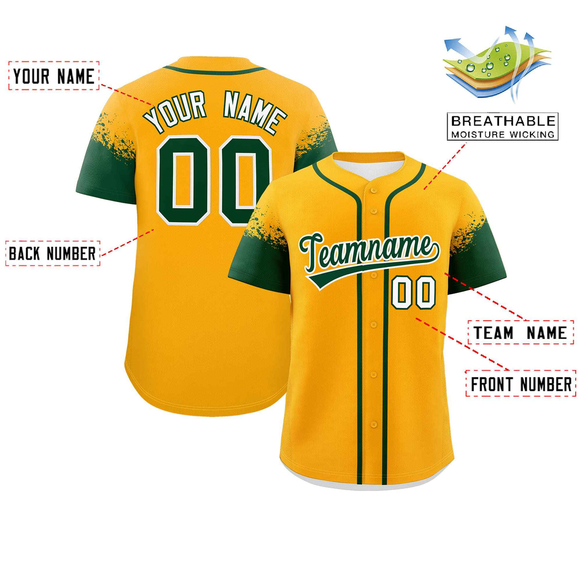 Custom Yellow Green Personalized Raglan Sleeves Design Authentic Baseball Jersey Limited