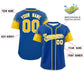 Custom Royal Gold Personalized Raglan Sleeves Design Authentic Baseball Jersey Limited