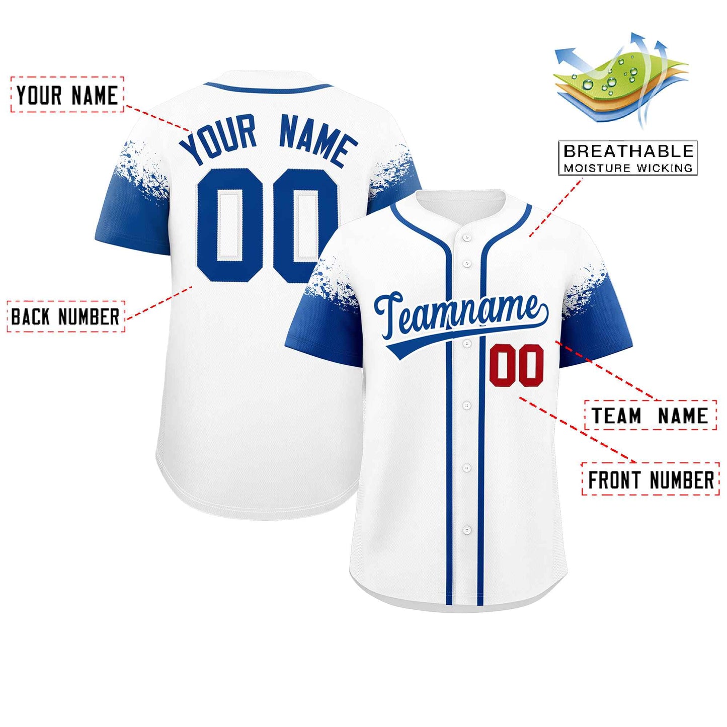 Custom White Royal Personalized Raglan Sleeves Design Authentic Baseball Jersey Limited