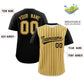 Custom Old Gold Black Pinstripe Personalized Two-Tone Authentic Baseball Jersey Limited