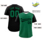 Custom Kelly Green Black Pinstripe Personalized Two-Tone Authentic Baseball Jersey Limited