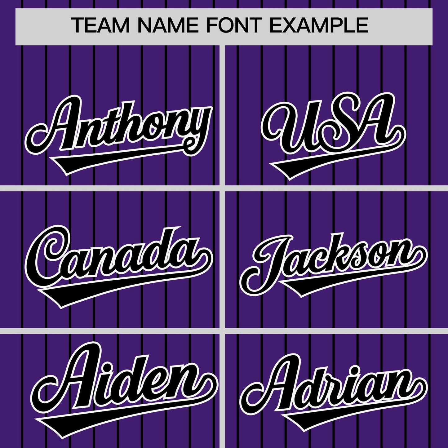 Custom Purple Black Pinstripe Personalized Two-Tone Authentic Baseball Jersey Limited