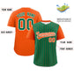 Custom Kelly Green Orange Pinstripe Personalized Two-Tone Authentic Baseball Jersey Limited