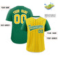 Custom Gold Kelly Green Pinstripe Personalized Two-Tone Authentic Baseball Jersey Limited