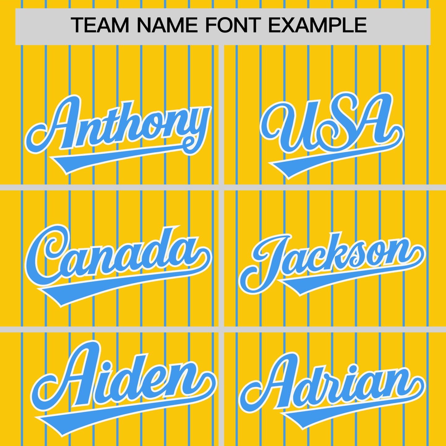 Custom Gold Powder Blue Pinstripe Personalized Two-Tone Authentic Baseball Jersey Limited