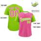 Custom Pink Neon Green Pinstripe Personalized Two-Tone Authentic Baseball Jersey Limited