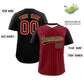 Custom Crimson Black Pinstripe Personalized Two-Tone Authentic Baseball Jersey Limited