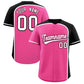 Custom Pink Black Personalized Color Block Authentic Baseball jersey