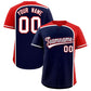 Custom Navy Red Personalized Color Block Authentic Baseball jersey