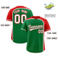 Custom Kelly Green Red Personalized Color Block Authentic Baseball Jersey Limited