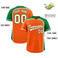 Custom Orange Kelly Green Personalized Color Block Authentic Baseball Jersey Limited
