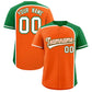 Custom Orange Kelly Green Personalized Color Block Authentic Baseball jersey