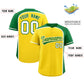 Custom Gold Kelly Green Personalized Color Block Authentic Baseball Jersey Limited