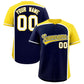 Custom Navy Gold Personalized Color Block Authentic Baseball jersey