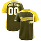 Custom Olive Gold Personalized Color Block Authentic Baseball jersey