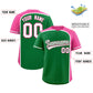 Custom Kelly Green Pink Personalized Color Block Authentic Baseball Jersey Limited