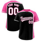 Custom Black Pink Personalized Color Block Authentic Baseball jersey