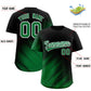 Custom Black Kelly Green Diagonal Stripe Personalized Gradient Fashion Baseball Jersey Limited