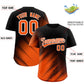 Custom Black Orange Diagonal Stripe Personalized Gradient Fashion Baseball Jersey Limited