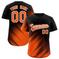 Custom Black Orange Diagonal Stripe Personalized Gradient Fashion Baseball Jersey