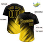Custom Black Gold Diagonal Stripe Personalized Gradient Fashion Baseball Jersey Limited