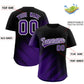Custom Black Purple Diagonal Stripe Personalized Gradient Fashion Baseball Jersey Limited