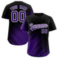 Custom Black Purple Diagonal Stripe Personalized Gradient Fashion Baseball Jersey