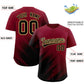 Custom Crimson Black Diagonal Stripe Personalized Gradient Fashion Baseball Jersey Limited