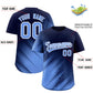 Custom Navy Light Blue Diagonal Stripe Personalized Gradient Fashion Baseball Jersey Limited